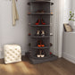 New 360-Degree Gray Rotating Shoe Cabinet with 7 Layers, Holds Up to 28 Pairs of Shoes