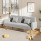 Gray Fabric Double Sofa with Split Backrest and Two Throw Pillows