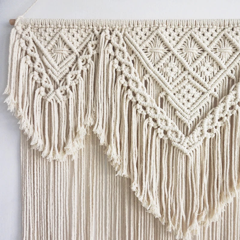 Tapiz bohemio grande para colgar en la pared, arte elegante, decoración del hogar, dormitorio, sofá, tapiz de macramé tejido a mano elegante 