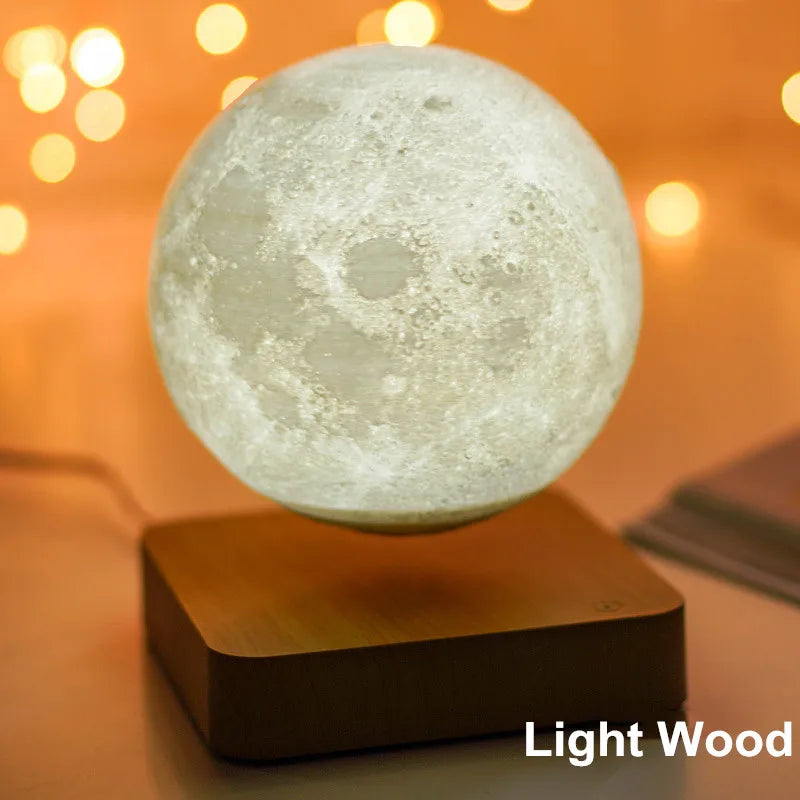 3D Print Night Light Magnetic Levitation Floating Moon Lamp Bedroom Moon Night Valentine's Day Birthday Gifts Home Decoration