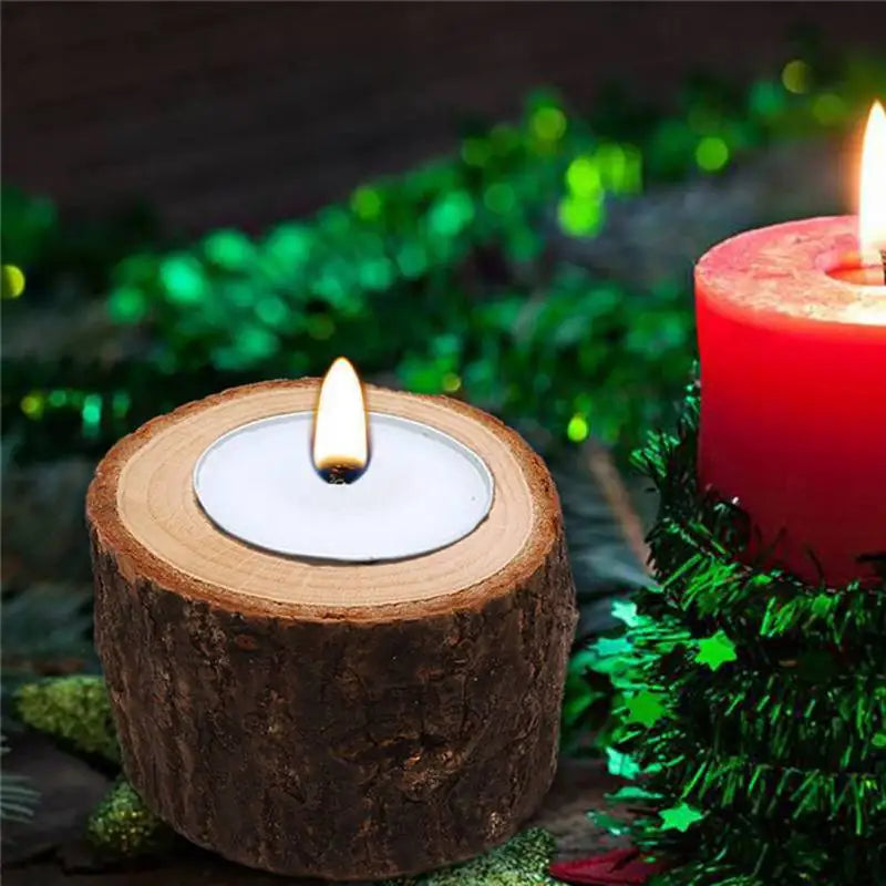 Mini Wooden Candle Holders Decoration Flower Pot for Home Bar Garden Pillar Design Tealight Candlestick Holder 3 Size Option