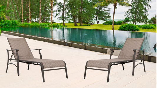 Patio Time Trevi 2-Pc Textilene Chaise Lounge