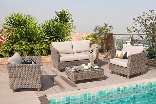 Patio Time Orlando 4-Piece Rattan Sofa Set